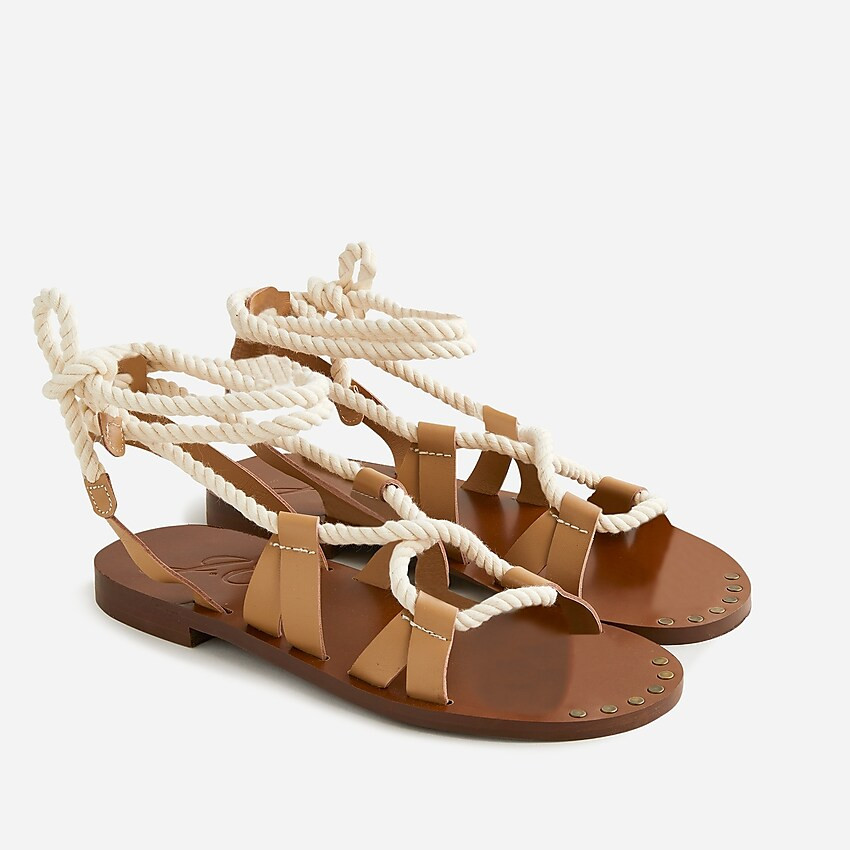Rope lace-up sandals in leather | J. Crew US