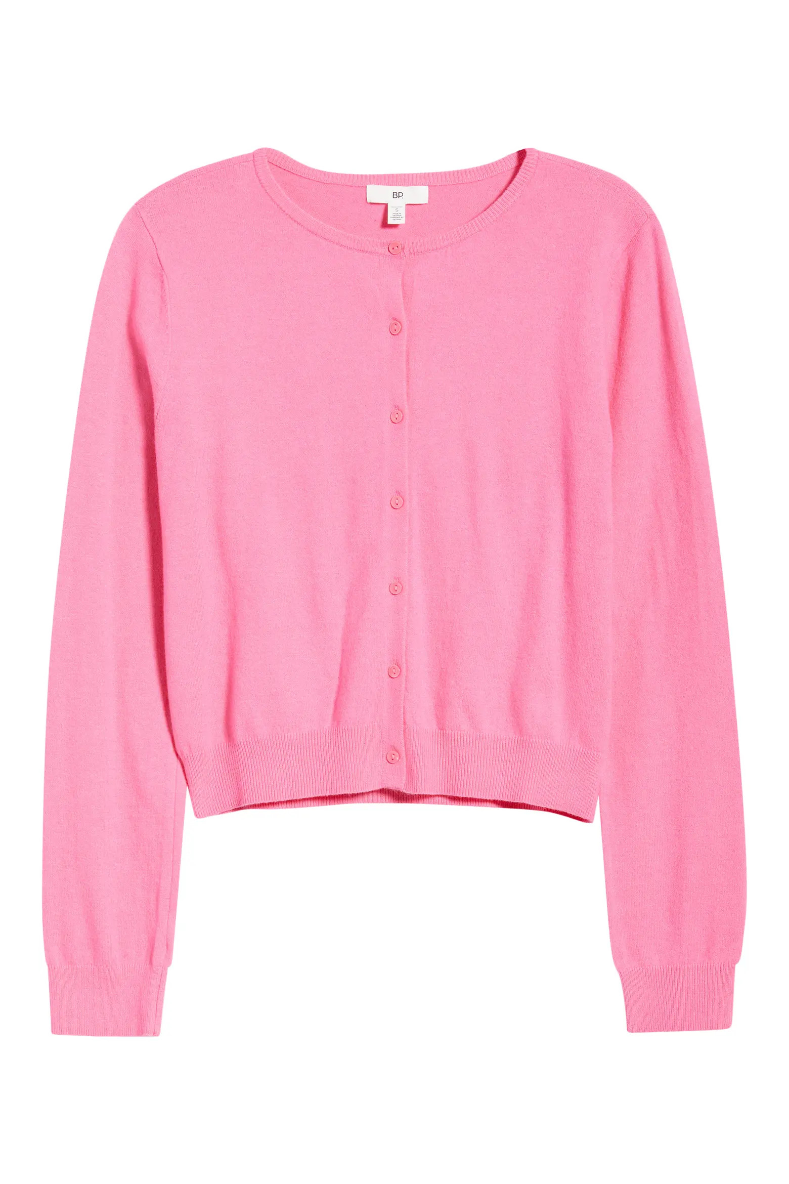 BP. Crewneck Cotton Blend Cardigan (Women) | Nordstrom | Nordstrom