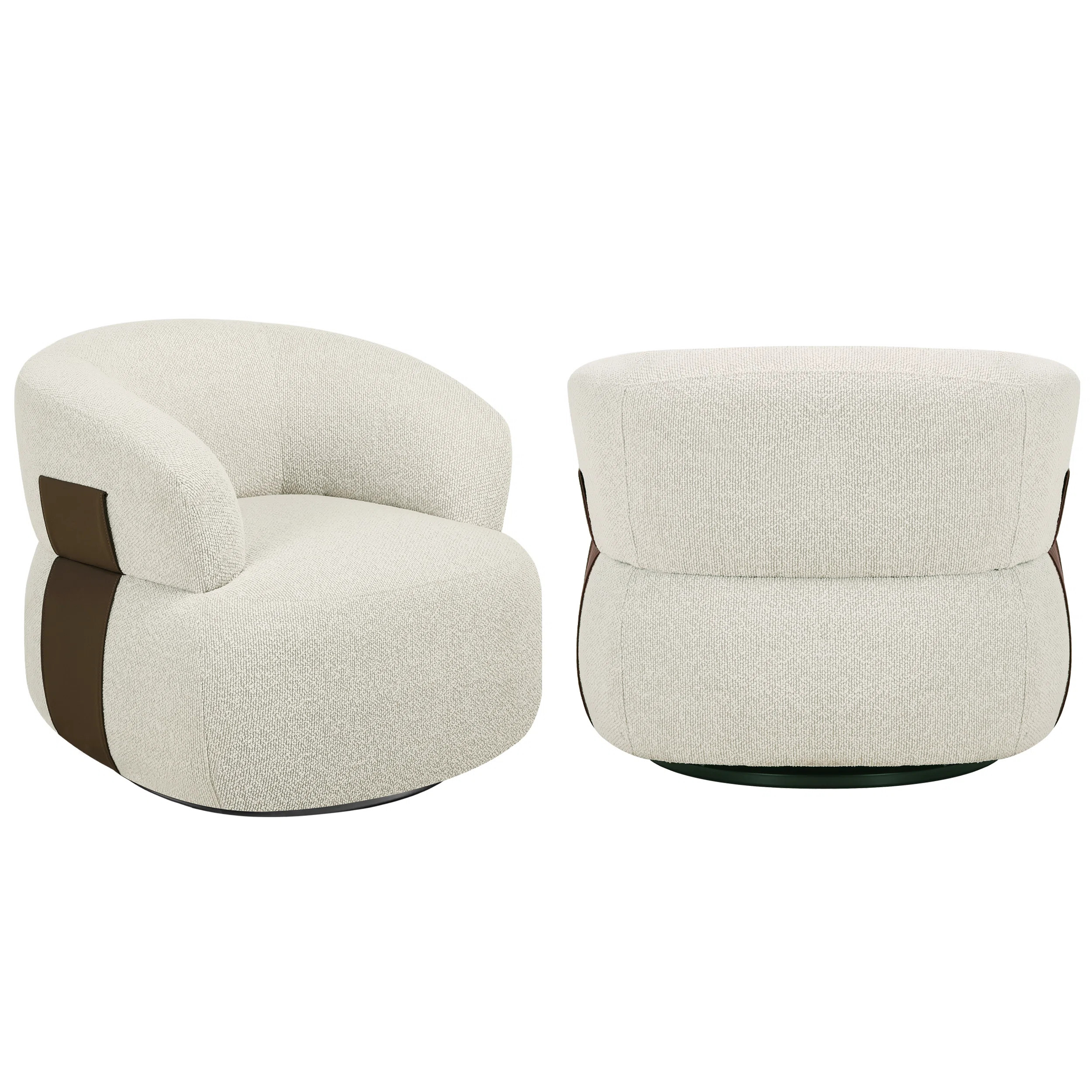Hillip 33'' Wide Modern & Comfort Barrel Chair With 360 Degree Swivel(Set of 2) (Set of 2) | Wayfair North America
