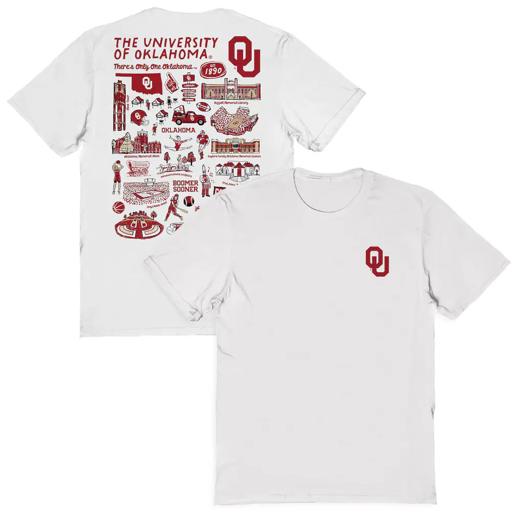 Oklahoma Sooners Vive La Fete Women's Impressions Artwork Relaxed Fit T-Shirt - White | Fanatics
