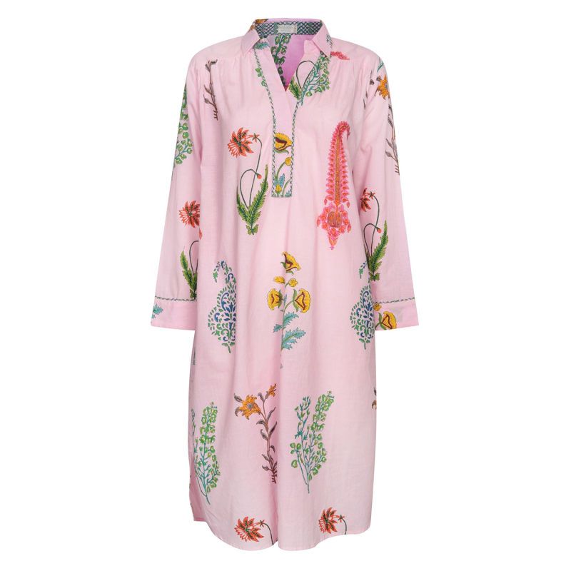 Botanical Chic-Shirt Dress -Dusky Pink | Wolf and Badger (Global excl. US)