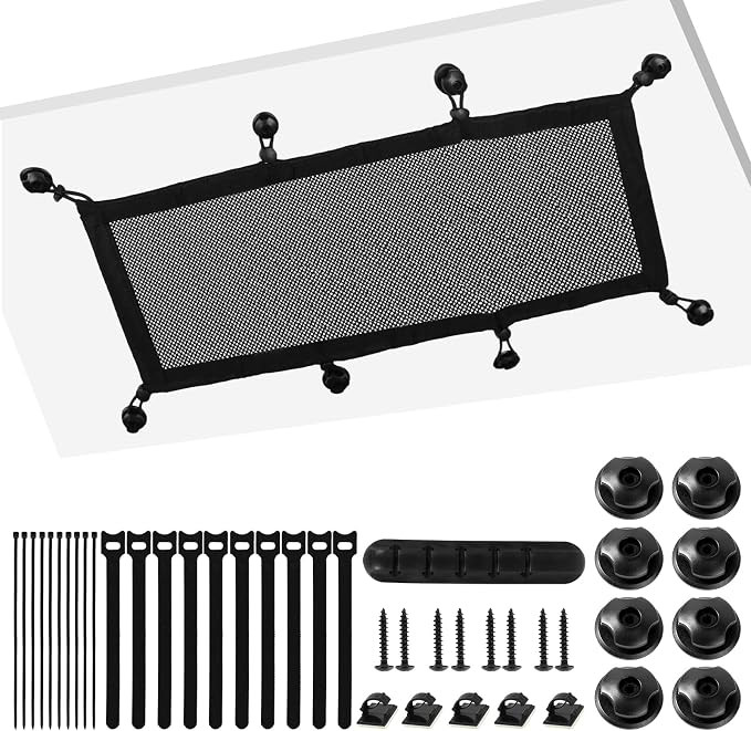 Under Desk Cable Management Net, 43pcs Cable Management Under Desk Kit Flexible Mesh Organizer fo... | Amazon (US)