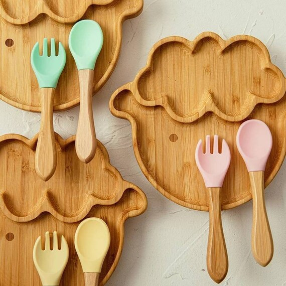 Baby Toddler Bamboo Sheep Plate Silicone Suction Feeding Bowl | Etsy | Etsy (US)