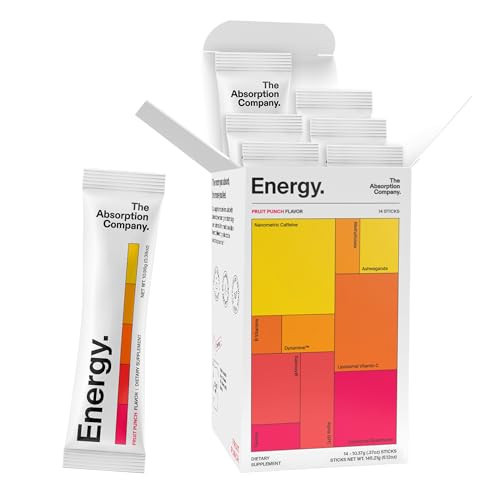 The Absorption Company Energy Drink Powder Mix Packets – Clean Energy Booster to Support Alertness with 150mg Natural Caffeine & Vitamin C – Fruit Punch Flavor, 14 Sticks | Amazon (US)