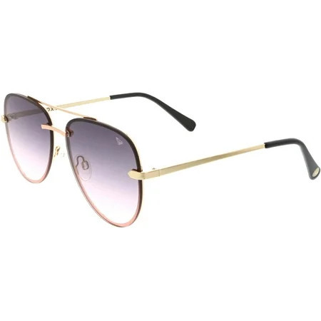 Roxy Women's Rimless Aviator Sunglasses RS2000 into the Sun - Shiny Gold with Pouch | Walmart (US)