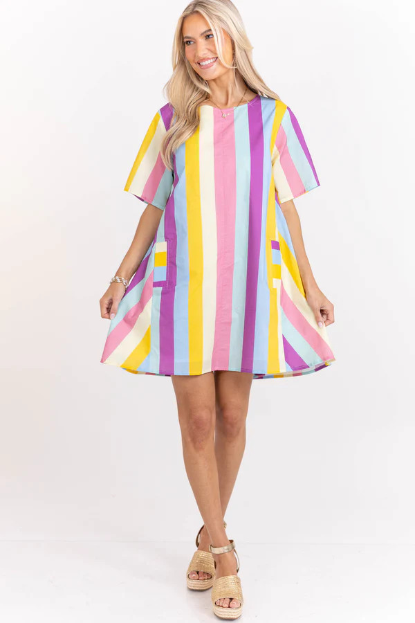 Be The Moment Purple Striped Dress | The Mint Julep Boutique