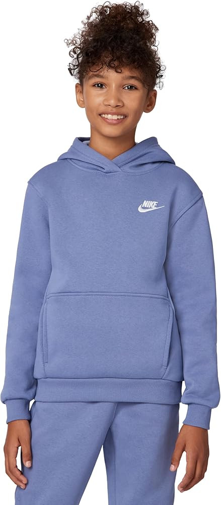 Amazon.com: Nike Kid's Sportswear Club Fleece Pullover Hoodie, World Indigo/White, Medium: Clothi... | Amazon (US)