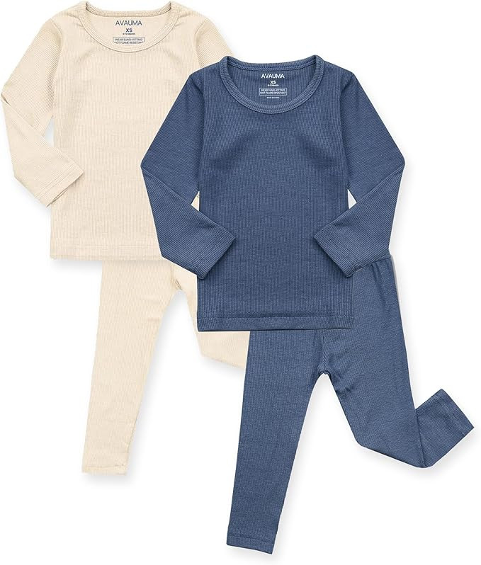AVAUMA Baby Boys Girls Pajama Set Kids Toddler Snug fit Ribbed Sleepwear pjs for Daily Life Style | Amazon (US)