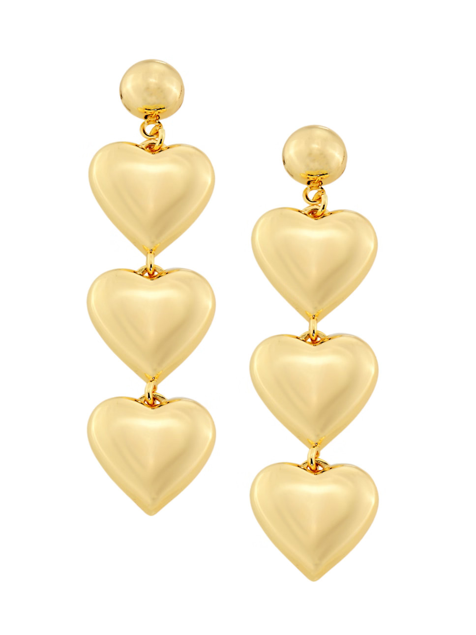 Goldtone Triple-Heart Drop Earrings | Saks Fifth Avenue
