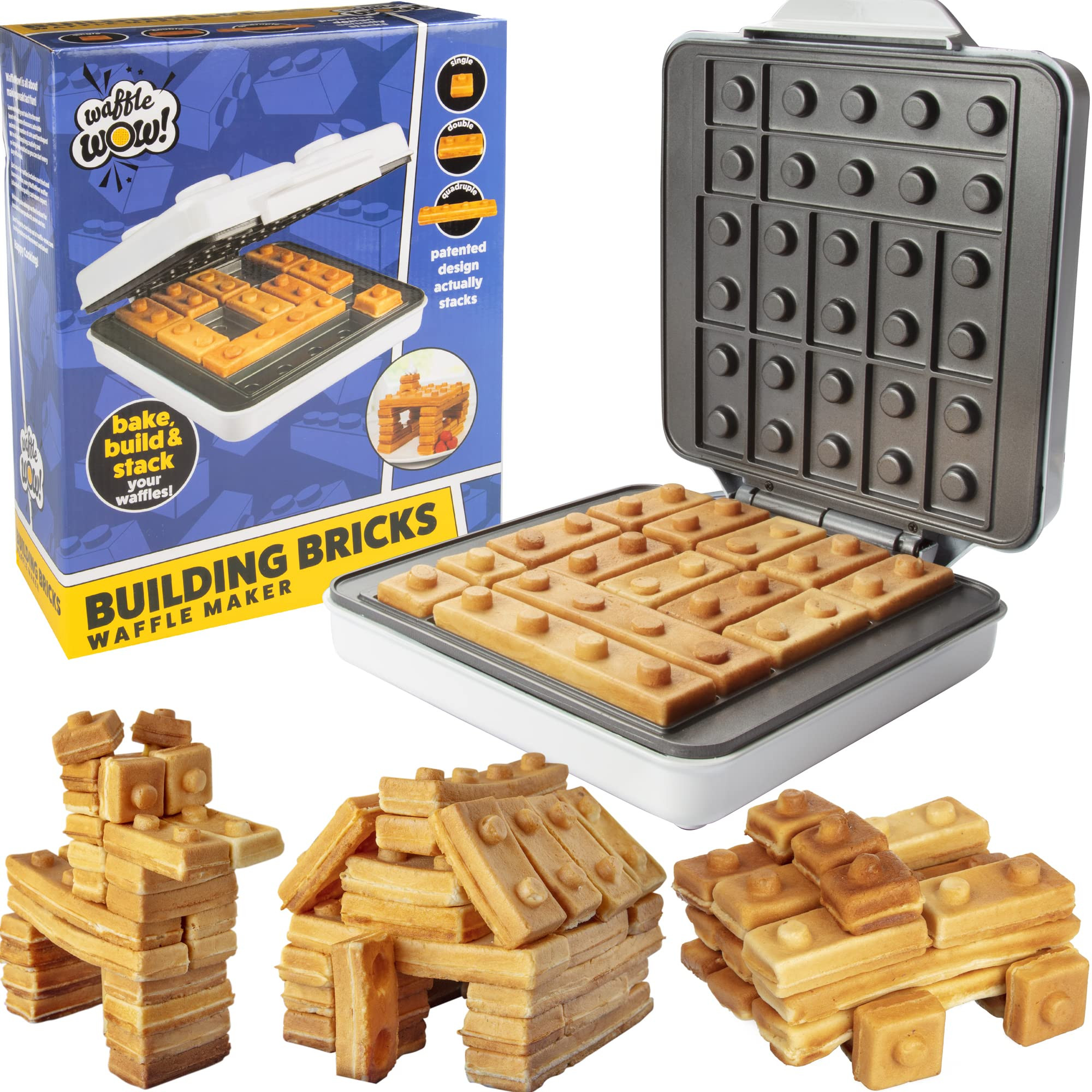 Building Brick Electric Waffle Maker- Cook Fun Buildable Waffles, Pancakes in Minutes- Build Hous... | Amazon (US)