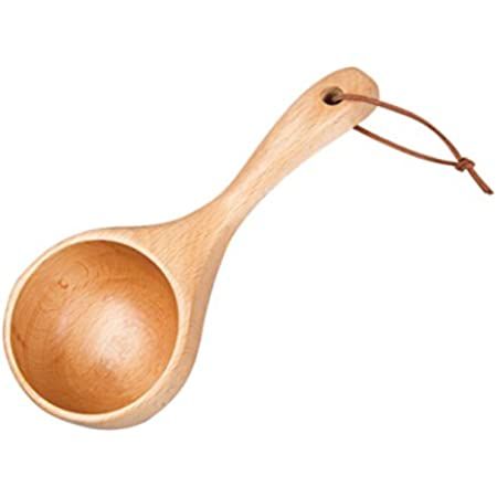 Monrocco Solid Wood Water Scoop Spoon Multipurpose Wooden Scoop Spoon Ladle Dipper Kitchen Utensil | Amazon (US)