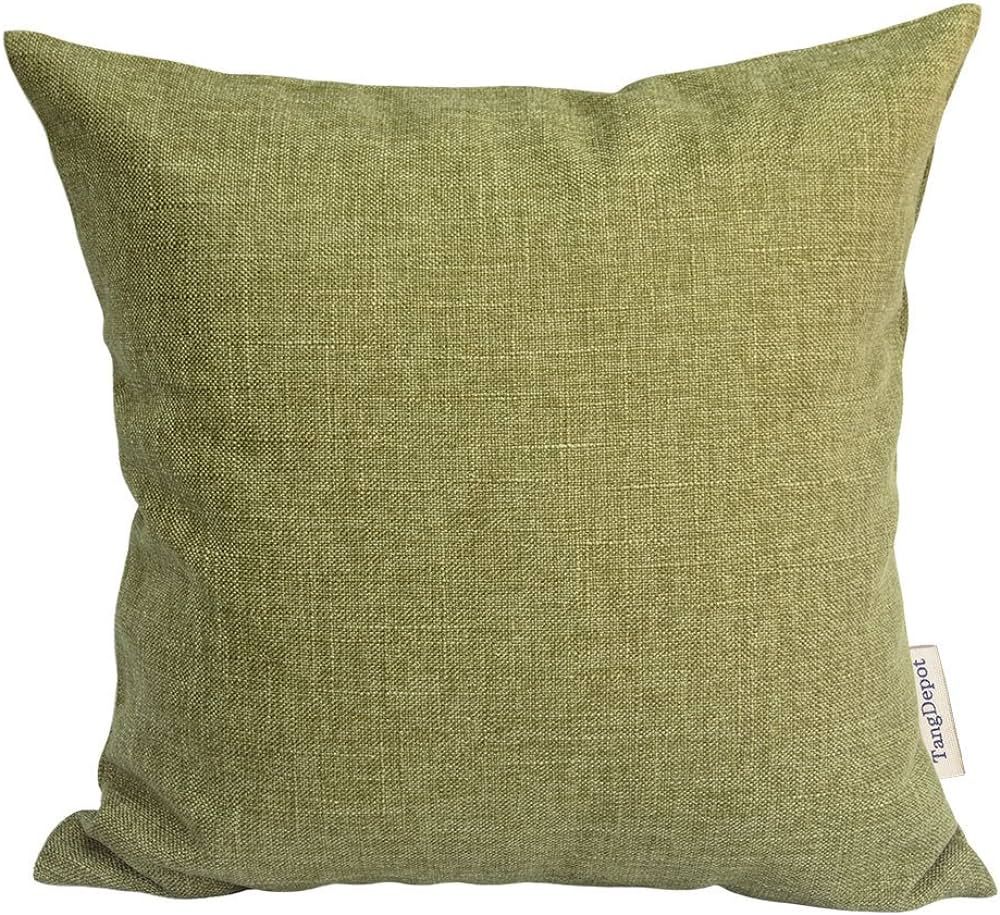 TangDepot Heavy Lined Linen Cushion Cover, Throw Pillow Cover, Square Decorative Pillow Covers, I... | Amazon (US)