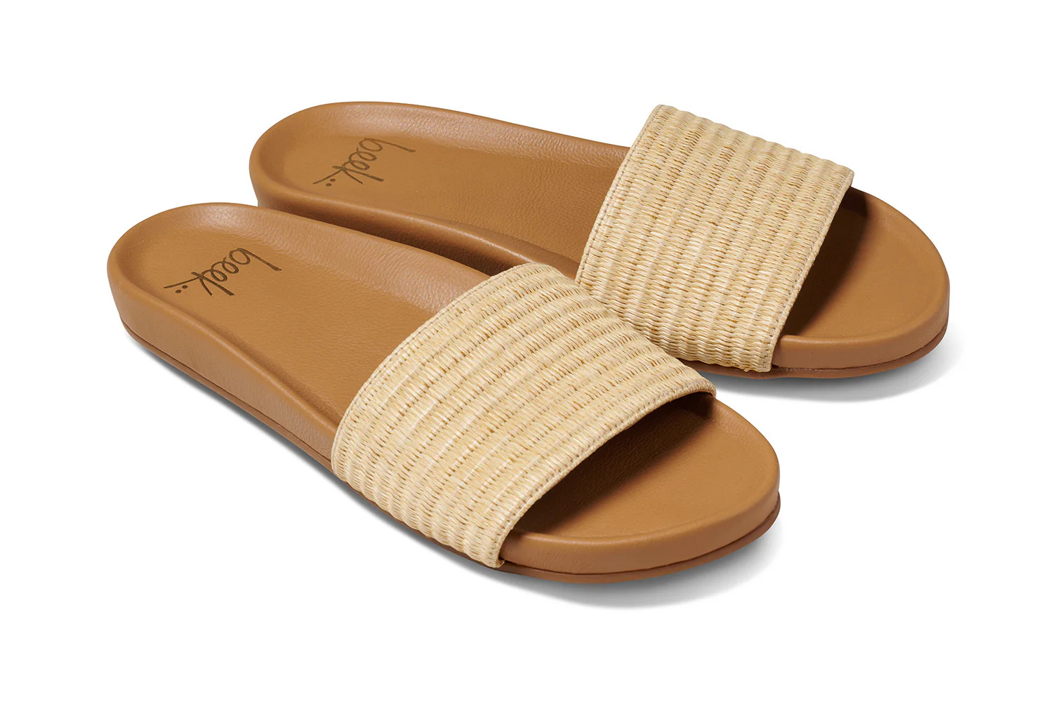 Gallito Raffia Leather Slide Sandal - Honey | beek | beek