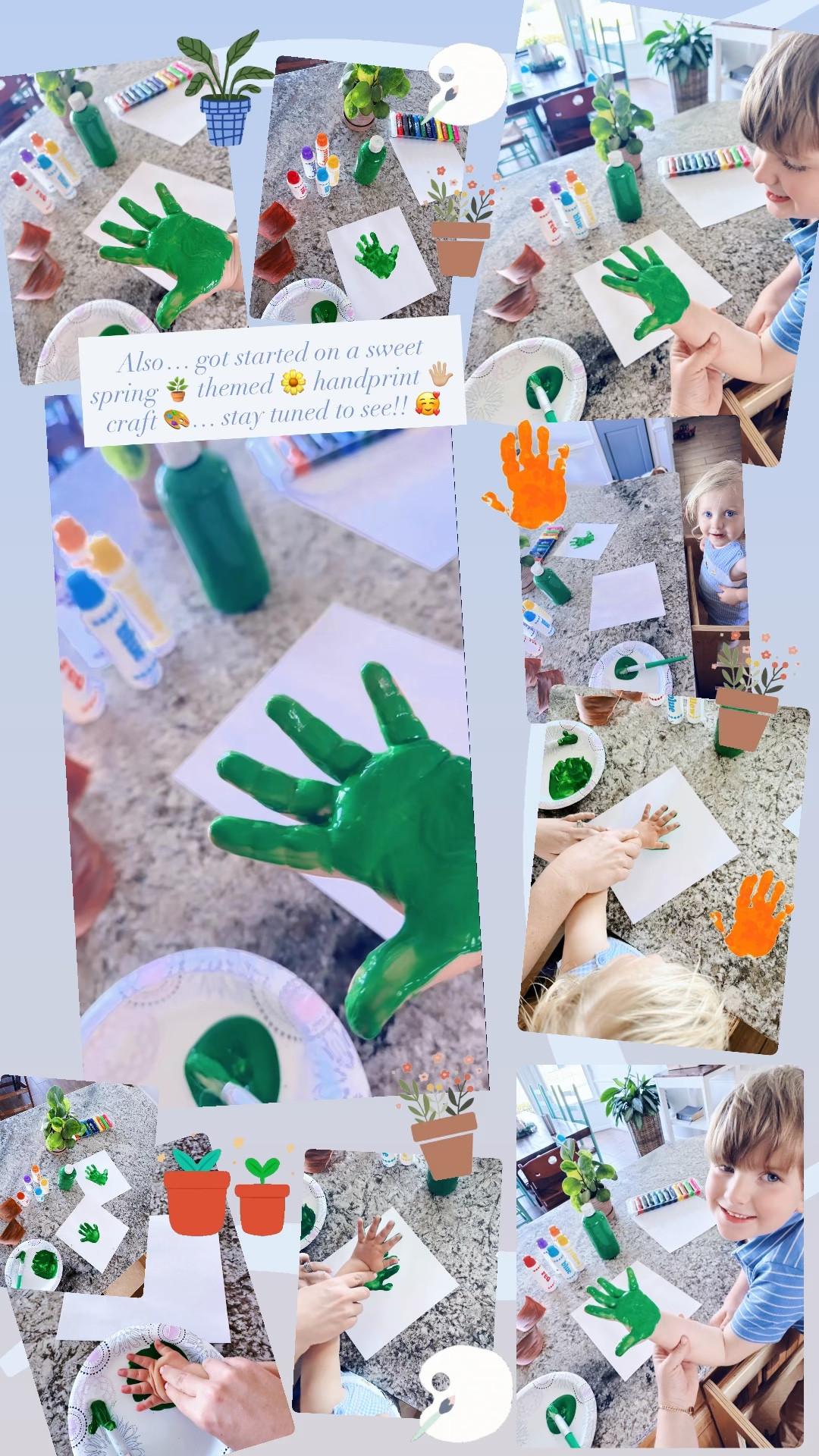 Also… got started on a sweet spring 🪴 themed 🌼 handprint 🖐🏼 craft 🎨… stay tuned to see!! 🥰