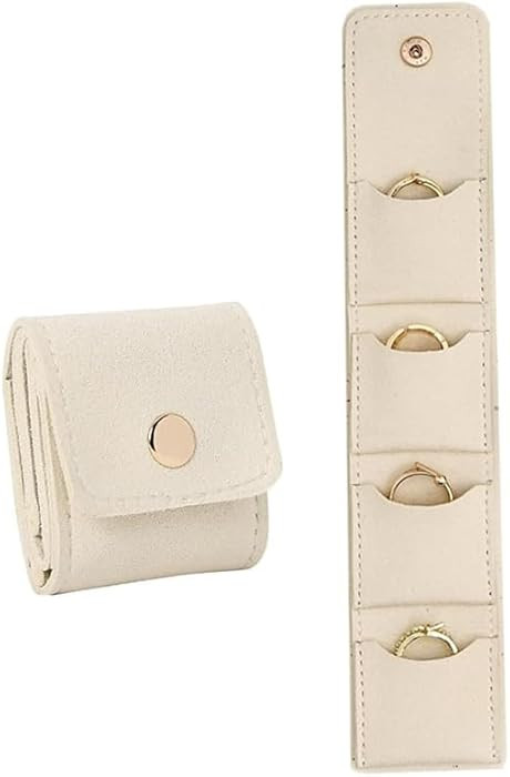 Amazon.com: Foxniner Small Jewelry Travel Case,4 Compartments Jewelry Organizer,Collapsible Stora... | Amazon (US)