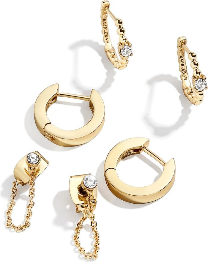Set of 3 Hoop & Chain Earrings | Nordstrom