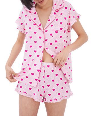 Diamond Heart Frill Bedshort Pajama Set | Bloomingdale's (US)