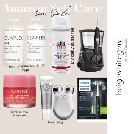 Amazon prime self care items! Definitely stocking up on my daily sunscreen! And the opalex shampoo and conditioner is worth the hype and I’m also sticking up. The lip mask is highly rated and I have to try this! The face toning is something I’ve been waiting to try too. An electric toothbrush is always needed and this water floss is so handy too. Beigewhitegray 

#LTKunder100 #LTKhome #LTKsalealert