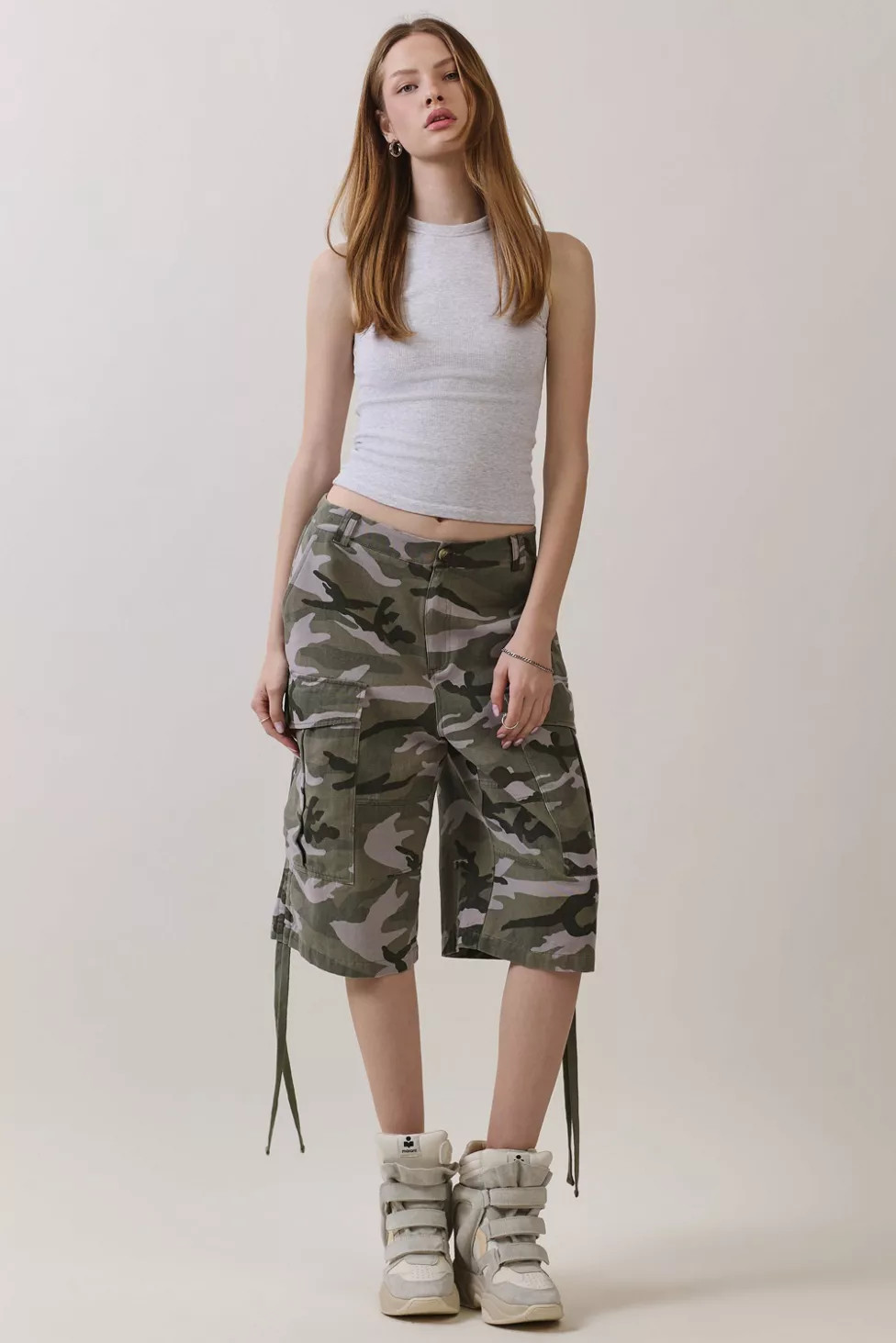 Personal Code Camo Print Washed Bermuda Shorts | Urban Outfitters (US and RoW)