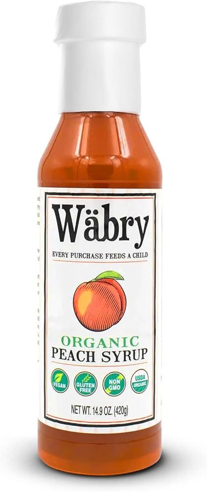 Wäbry Organic Peach Syrup – 14.9oz (420g), Natural Fruit Syrups for Drinks, Pancakes, Tea, Sha... | Amazon (US)