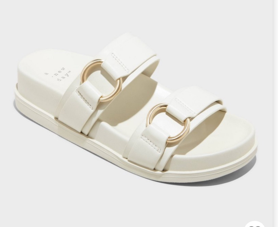 These sandals are so comfortable! I have worn all day. And they’re on sale! 🙌 #slides #sandals #target 

#LTKFindsUnder50 #LTKSaleAlert