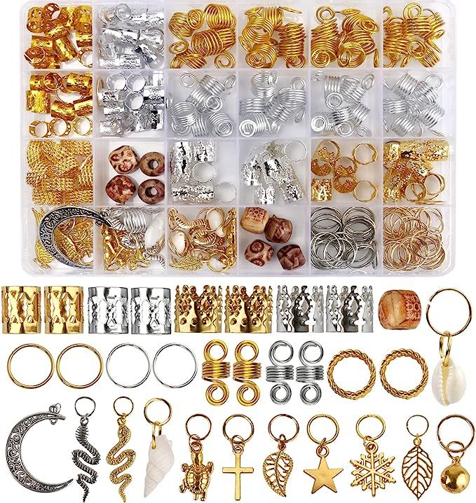 241PCS Dreadlock Jewelry WNJ, Beads for Hair Braids, Hair Jewelry for Women Braids, Metal Gold Br... | Amazon (US)