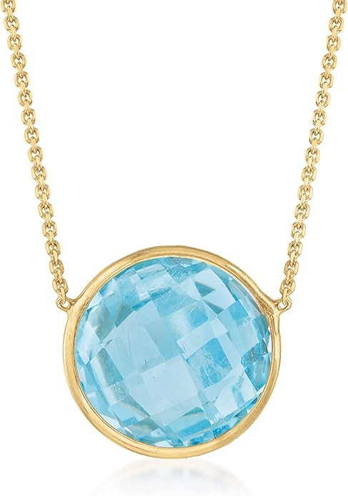 Ross-Simons 4.00 Carat Sky Blue Topaz Necklace in 14kt Yellow Gold | Amazon (US)