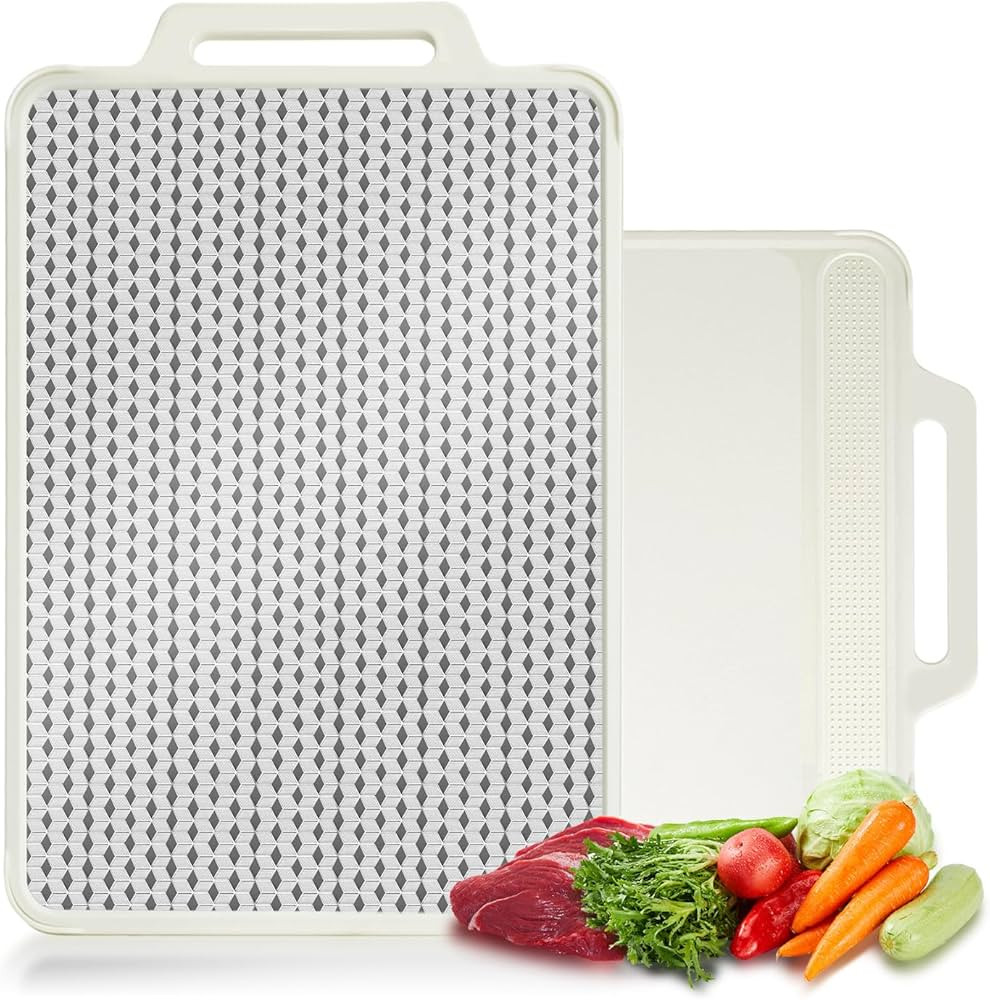 Double Sided Stainless Steel Cutting Board for Kitchen white Large Steel/Wheat Straw PP Cutting B... | Amazon (US)