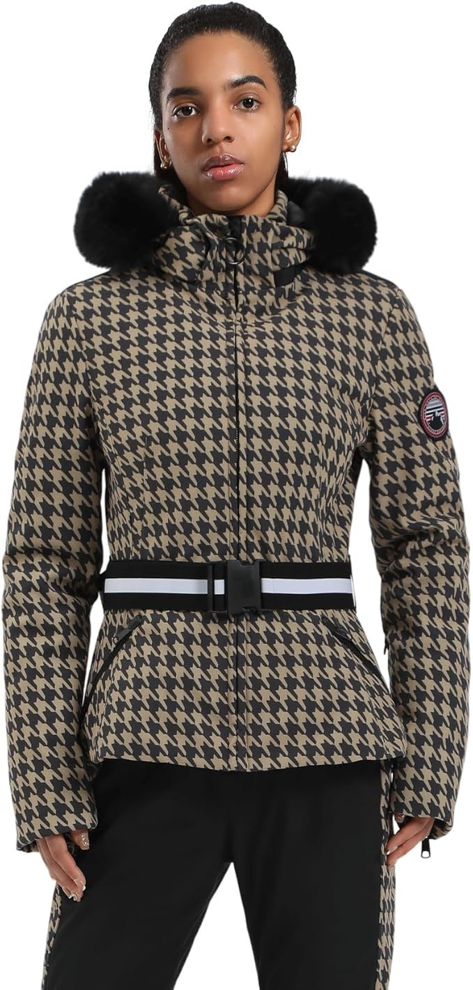 GSOU SNOW Women's Ski Jacket Snowboard Warm Winter Short Slim Snow Coat Jacket Mountain Windproof... | Amazon (US)