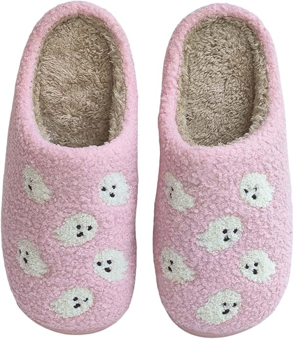 Halloween Slippers Pumpkin Slippers for Womens Mens Cute Comfy Bedroom Shoes,Home House Ladies Fu... | Amazon (US)