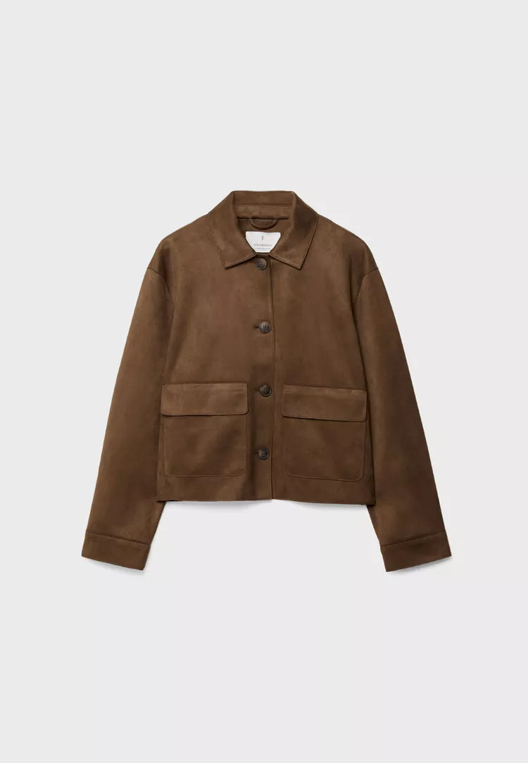Faux suede jacket with pockets - Women's Jackets | Stradivarius United Kingdom | Stradivarius (UK)