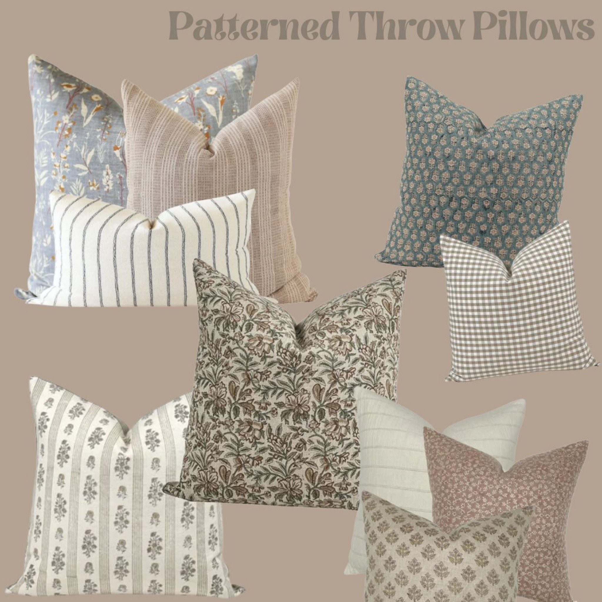 Studio Mcgee inspired vintage & patterned throw pillow covers. Linked Pillow Flex insert from Amazon to pair with covers, always size one size up in inserts to best fit the pillow! 

#LTKhome