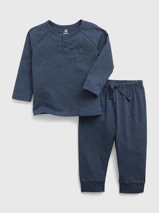 Baby 100% Organic Cotton Henley Two-Piece Outfit Set | Gap (US)