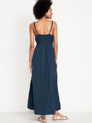 Fit & Flare Crochet-Bodice Maxi Dress | Old Navy (US)