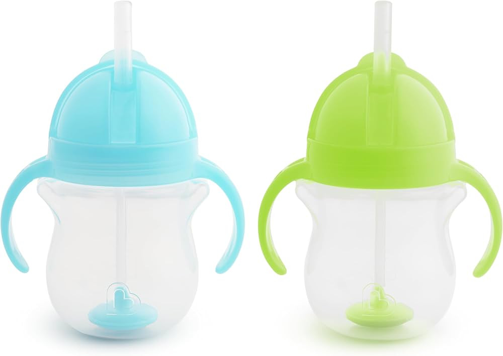 Munchkin 2 Pack Any Angle Sippy Cups for Toddlers, Spill Proof | Weighted Straw Cup | with Transi... | Amazon (US)