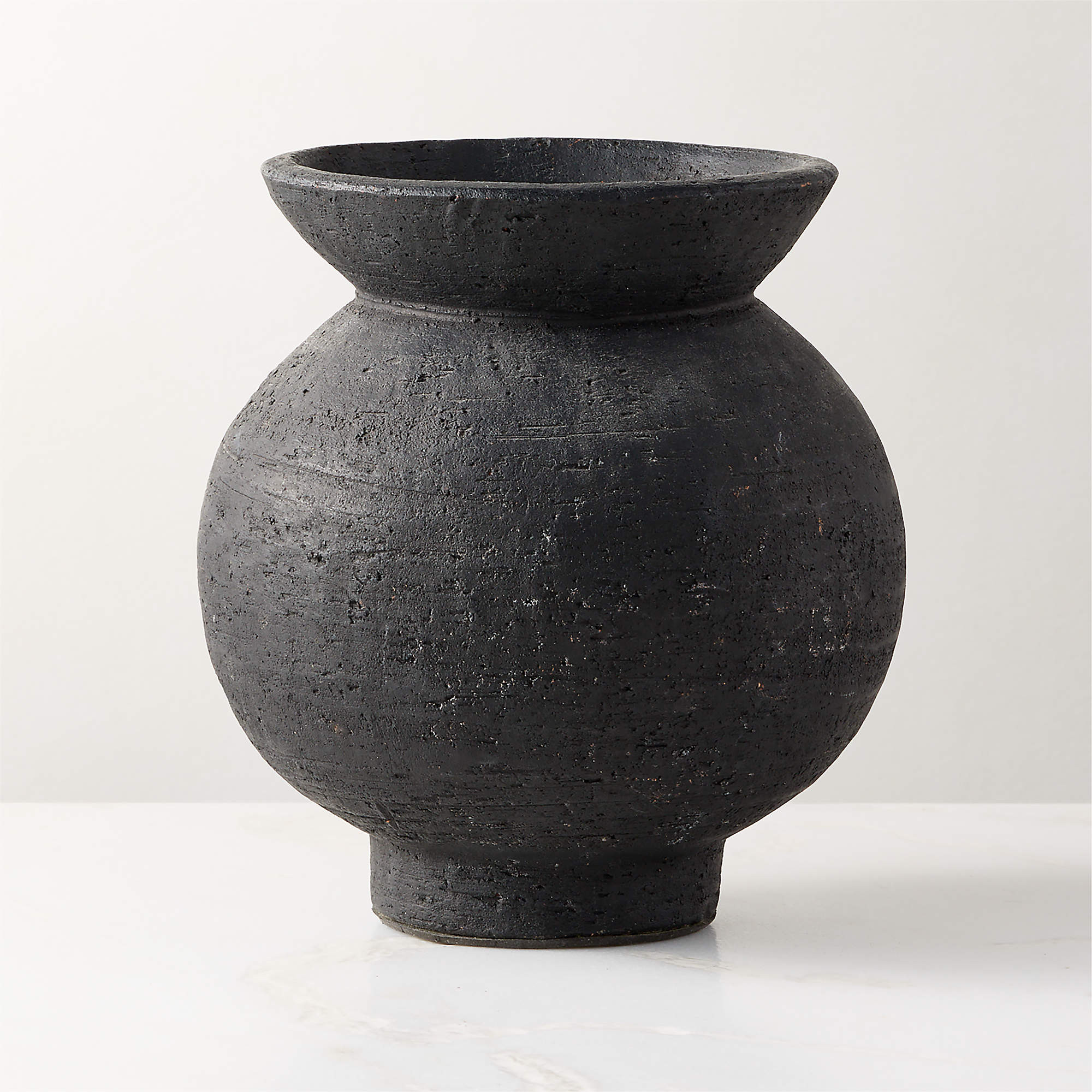 Victoria Modern Black Terracotta Vase + Reviews | CB2 | CB2
