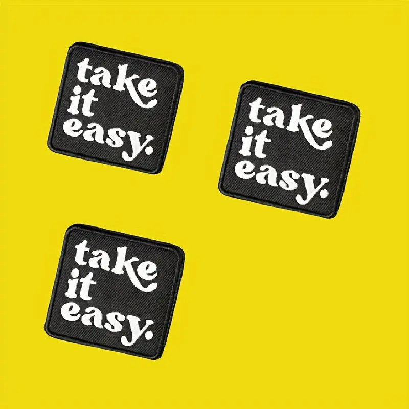 Take Easy Embroidered Patch Badge Men Iron Sew Patch Retro - Temu | Temu Affiliate Program