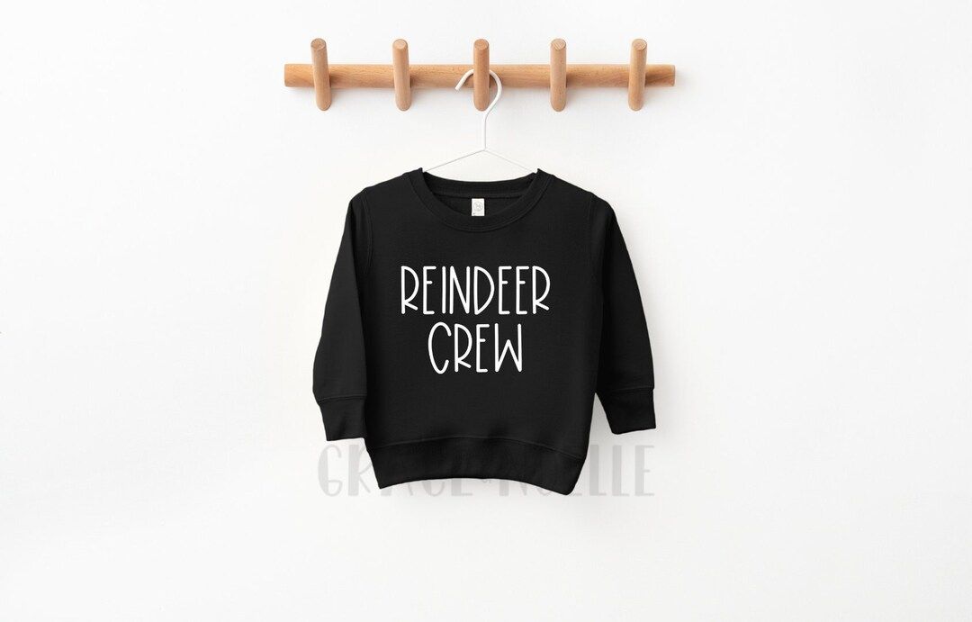 Reindeer Crew Sweatshirt | Christmas Sweatshirt | Toddler Christmas Sweatshirt | Toddler Christmas | | Etsy (US)