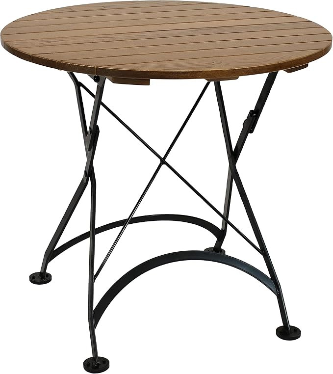 Sunnydaze 32-Inch Diameter European Chestnut Wood Folding Bistro Table - Indoor/Outdoor | Amazon (US)