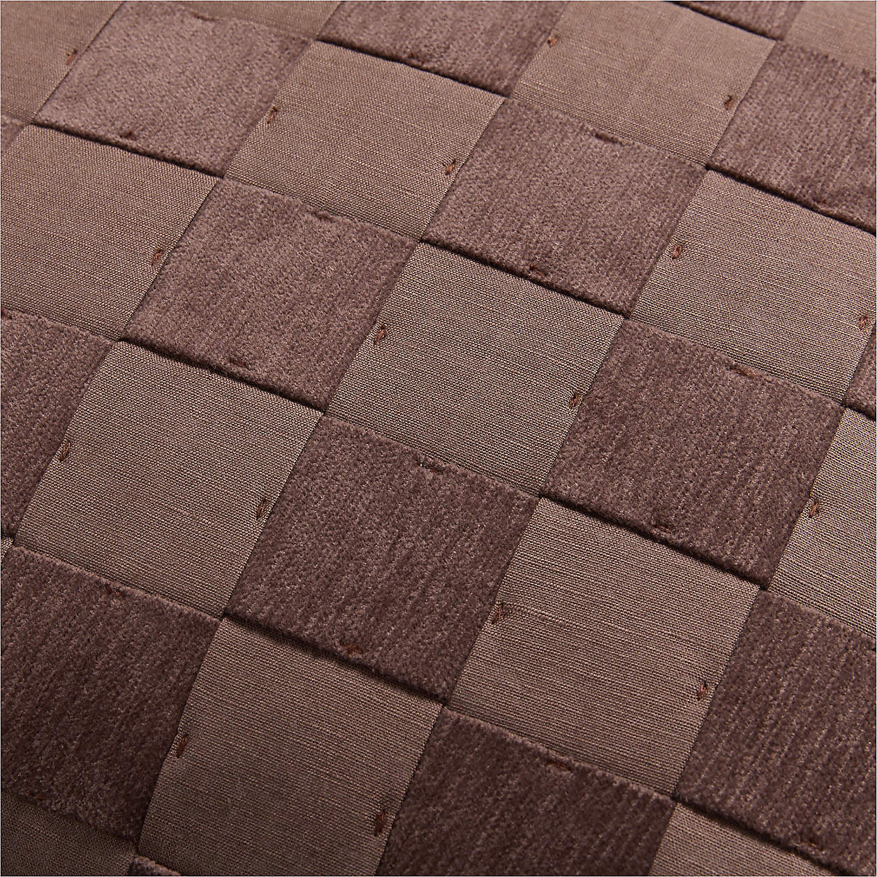 Tonal Checkerboard Organic Cotton Linen Blend 23"x23" Deep Brown Throw Pillow Cover + Reviews | C... | Crate & Barrel