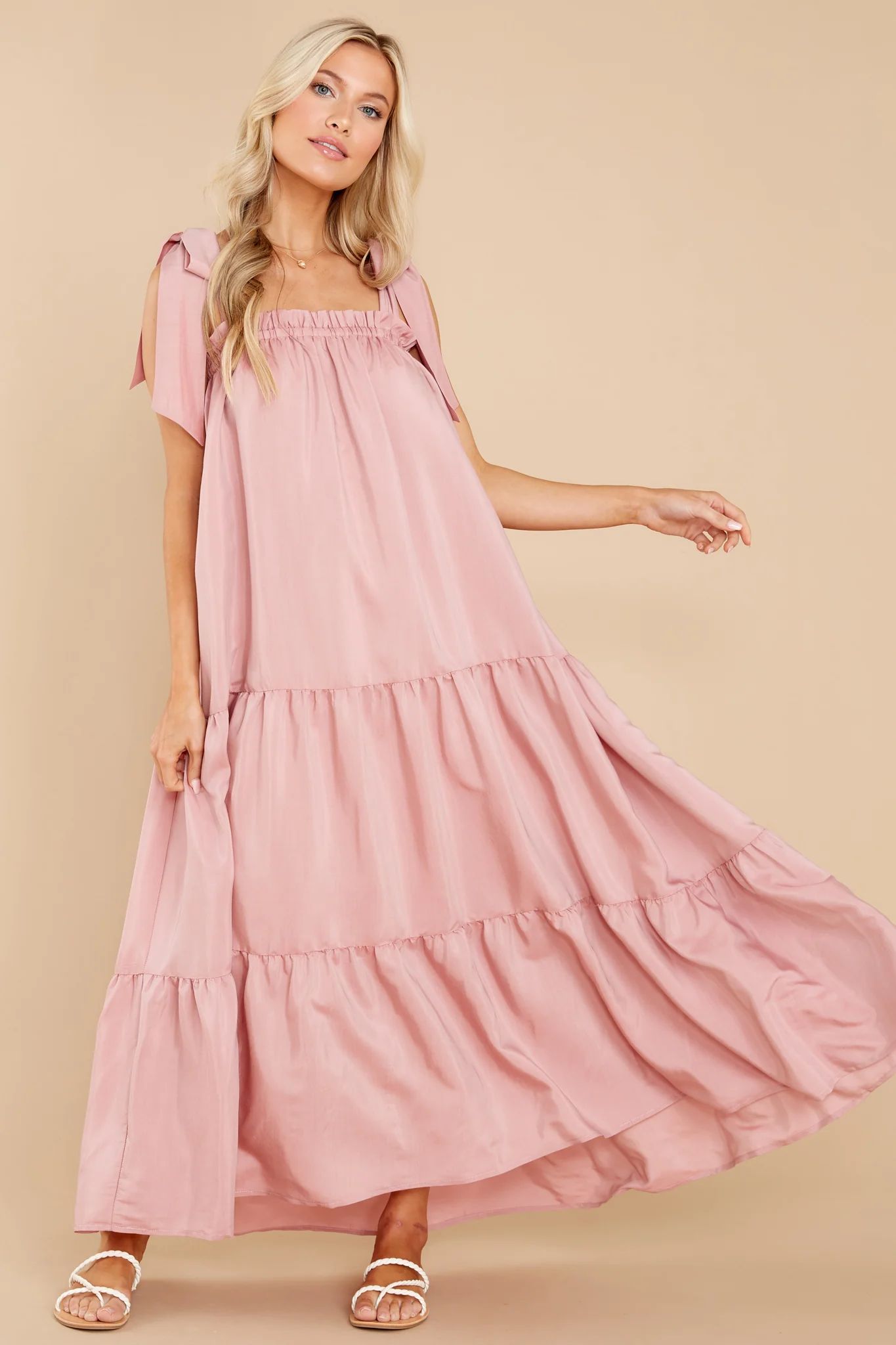 Starry Skies Blush Maxi Dress | Red Dress 