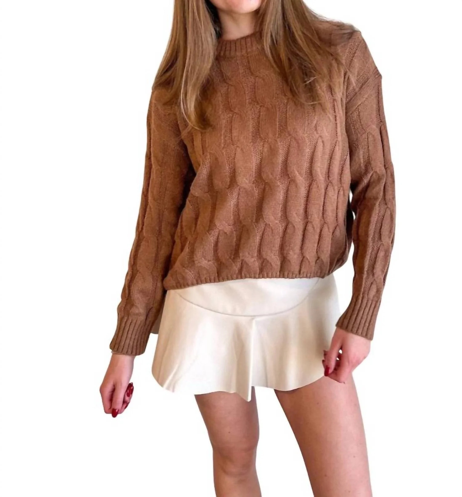 Ariana Sweater In Brown | Shop Simon