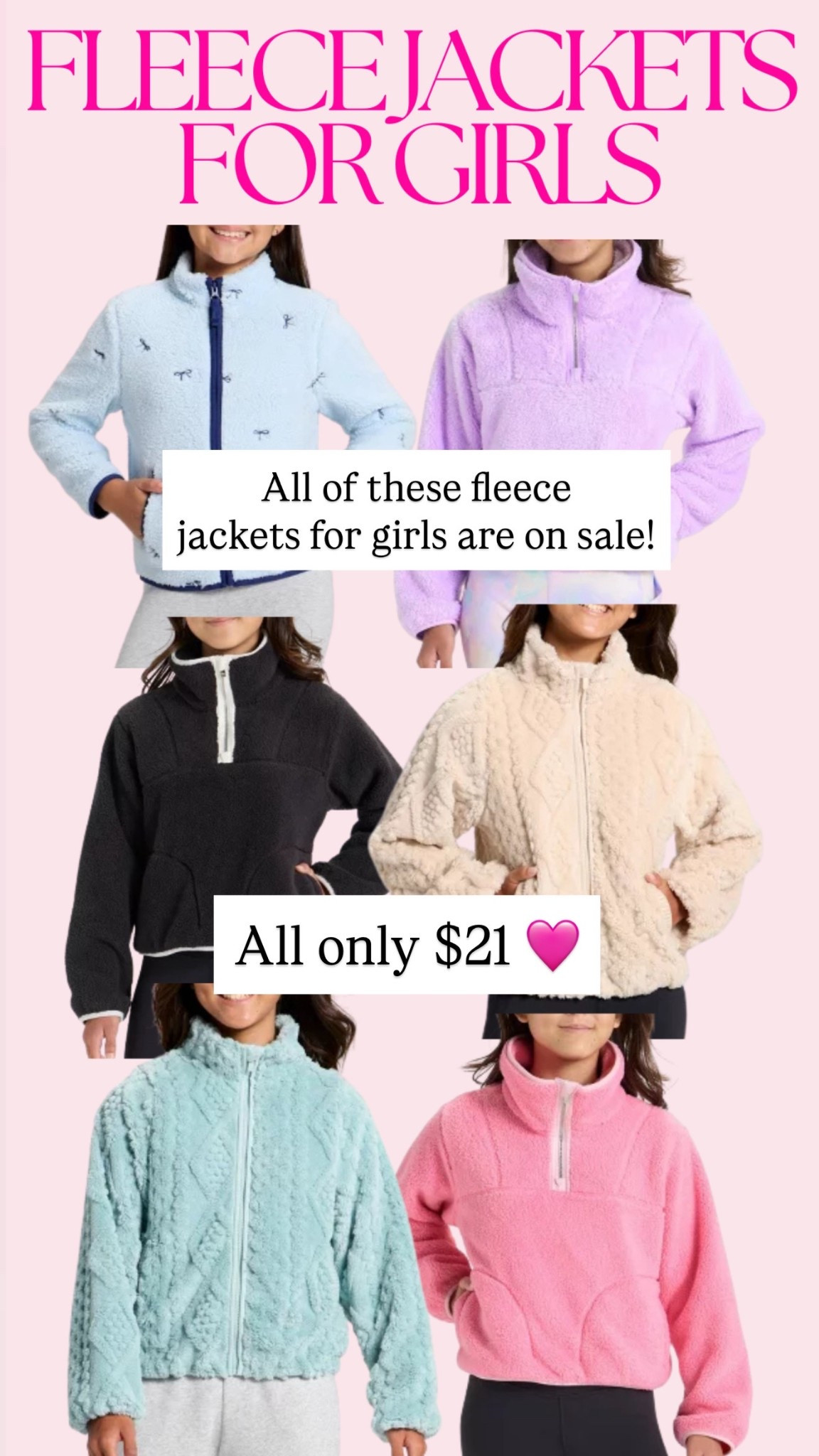 Cute fleece jackets for girls are only $21!!!! On sale!!!! 

#LTKKids #LTKSaleAlert