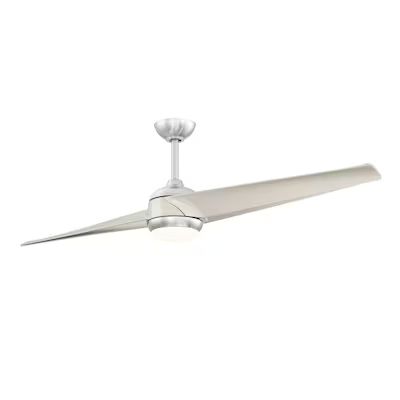 Fanimation Studio Collection TwoFold 60-in Brushed Nickel LED Indoor/Outdoor Ceiling Fan with Lig... | Lowe's