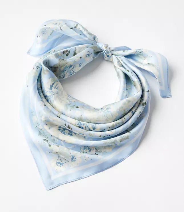 Floral Silk Square Scarf | LOFT