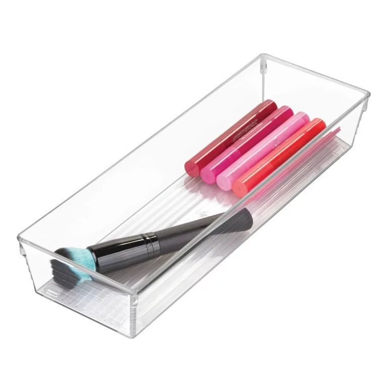 iDesign Sierra Clear Plastic Drawer and Shelf Organizer Tray, 12" L x 4" W x 2" H | Walmart (US)