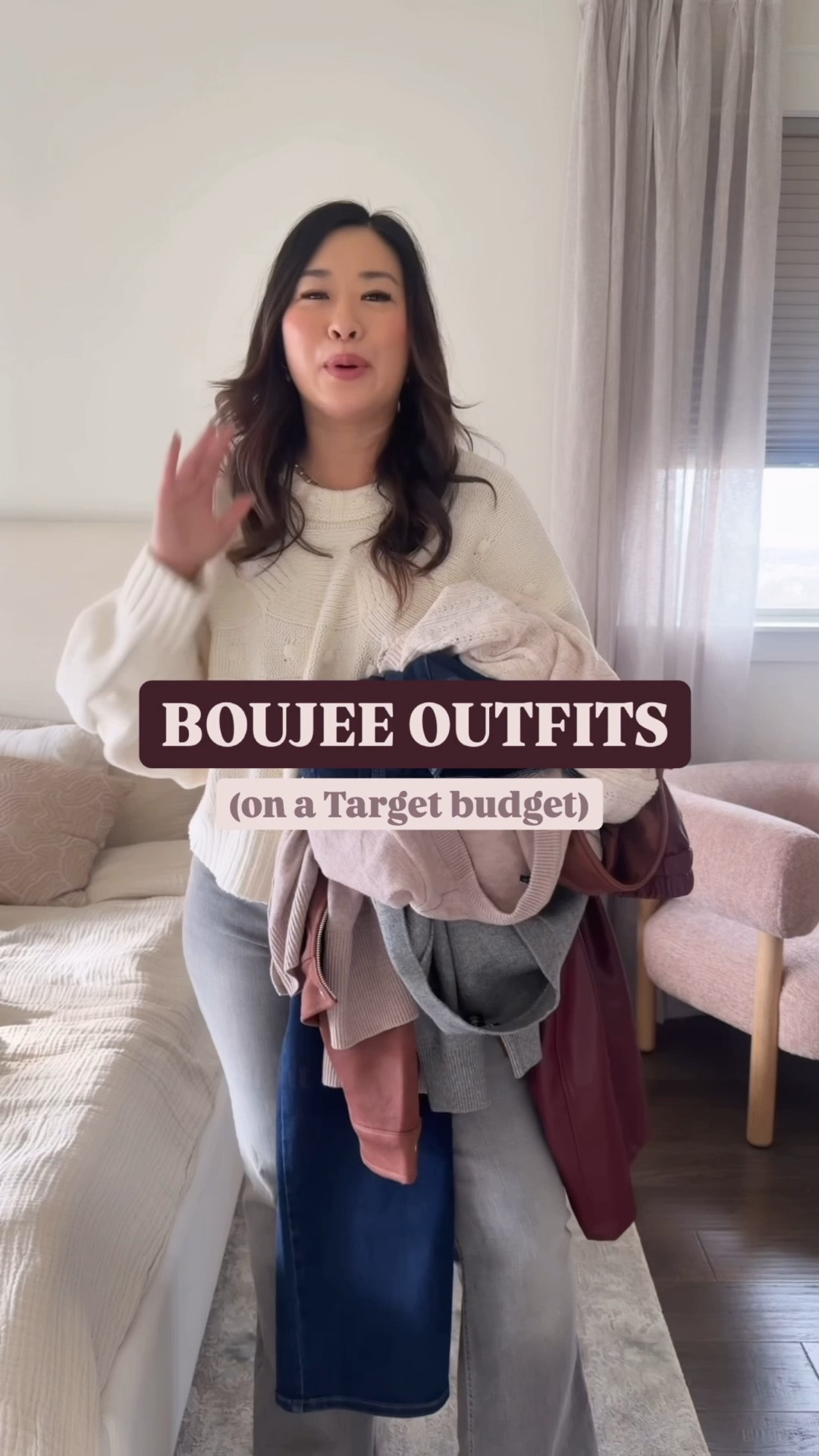 Boujee on a budget outfits from Target!
White Sweater: Large
Grey Flare Jeans: 8
Short Sleeve Top: Medium
Suede Jacket: Medium
Dark Blue Wide Leg Denim: 10
Grey Snatched Top: Small
Faux Leather Pants: Medium
Cardigan Top: Large
White Pull On Resort Pants: Medium 