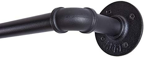 1 Inch Industrial Curtain Rod, Curtain Rod for Windows 66 to 120, Curtain Rods, Black Curtain Rod... | Amazon (US)