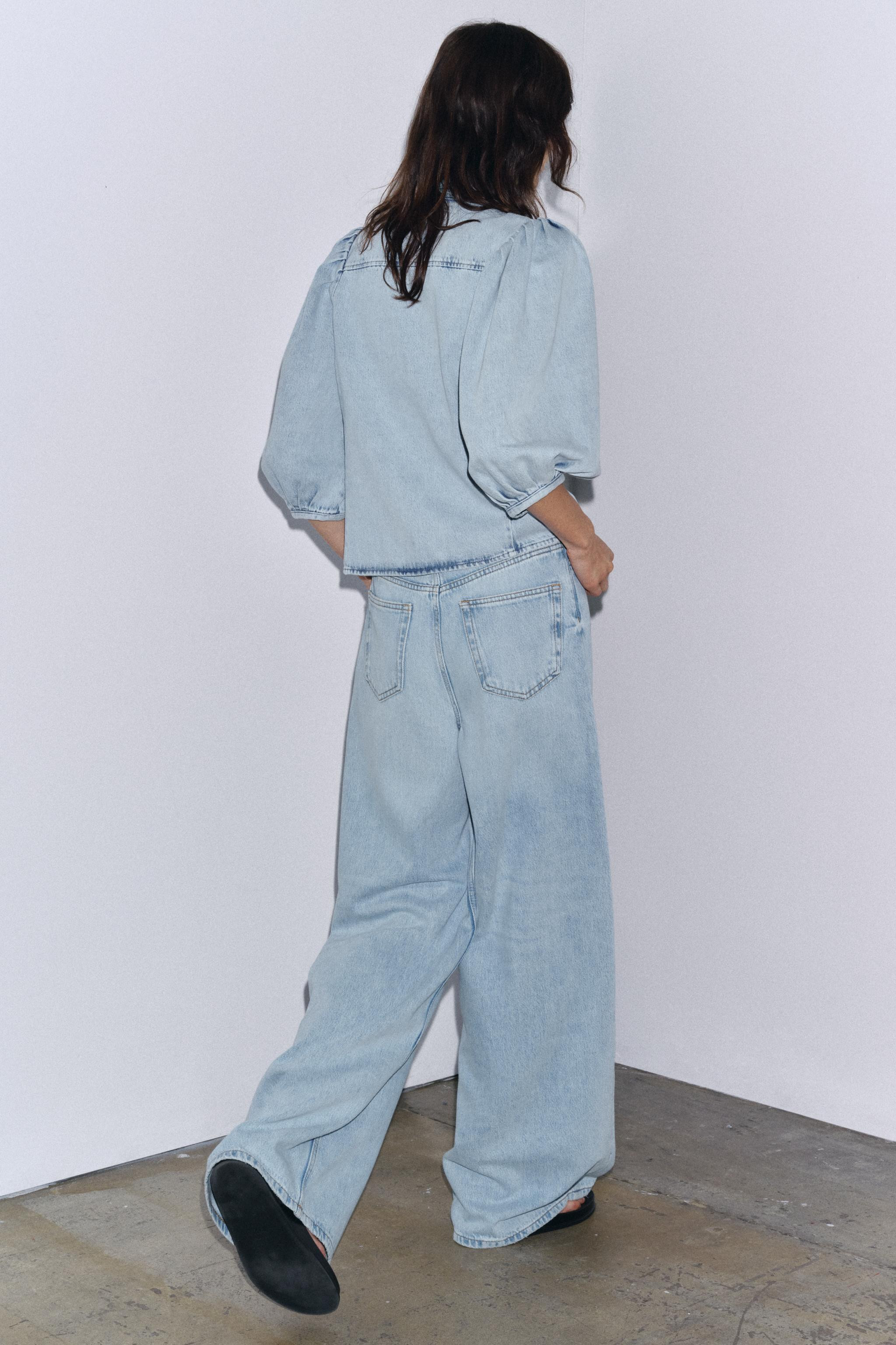 ZW COLLECTION HIGH-WAISTED PALAZZO JEANS | Zara US