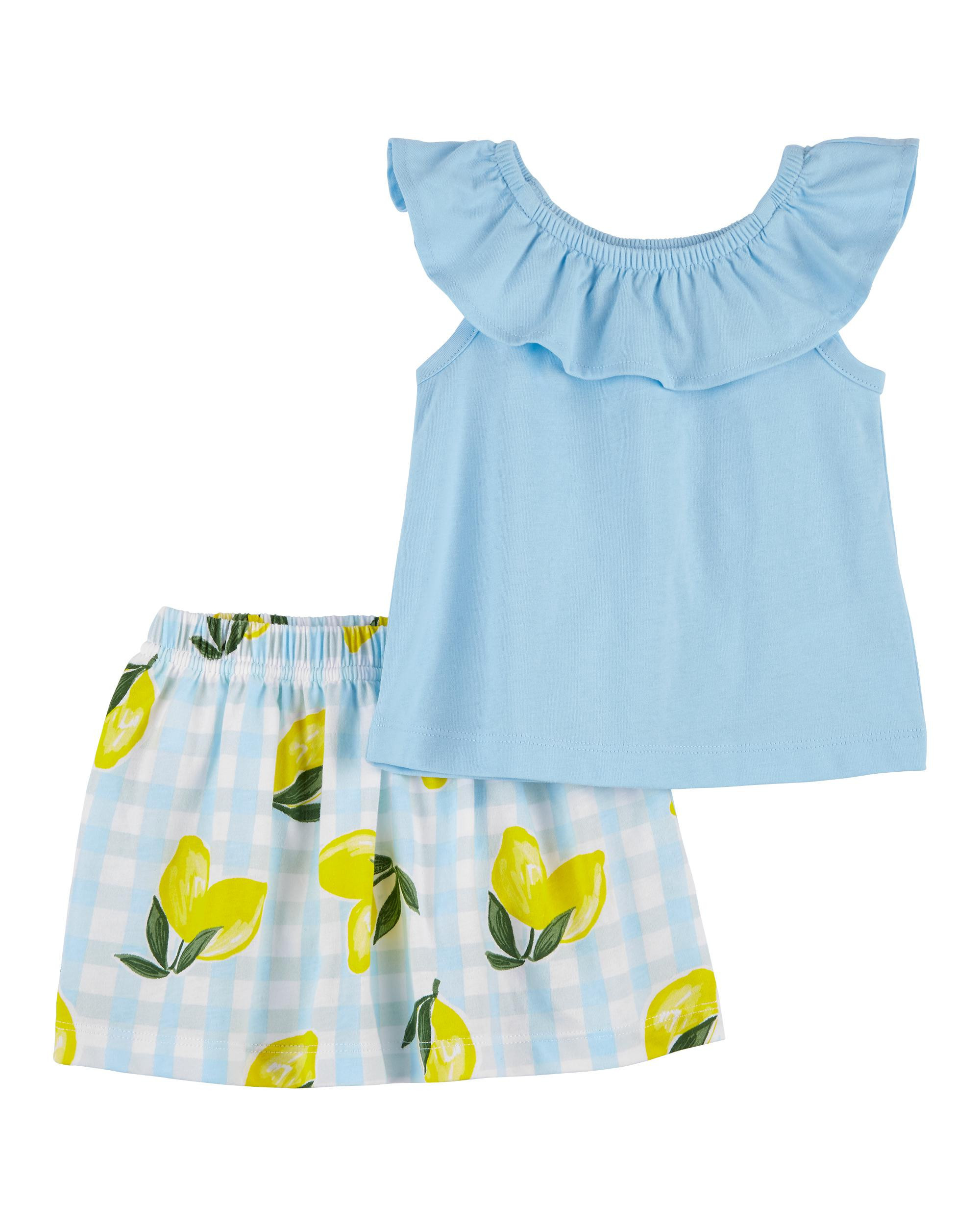 Baby 2-Piece Flutter Top & Lemon Skort Set | Carter's